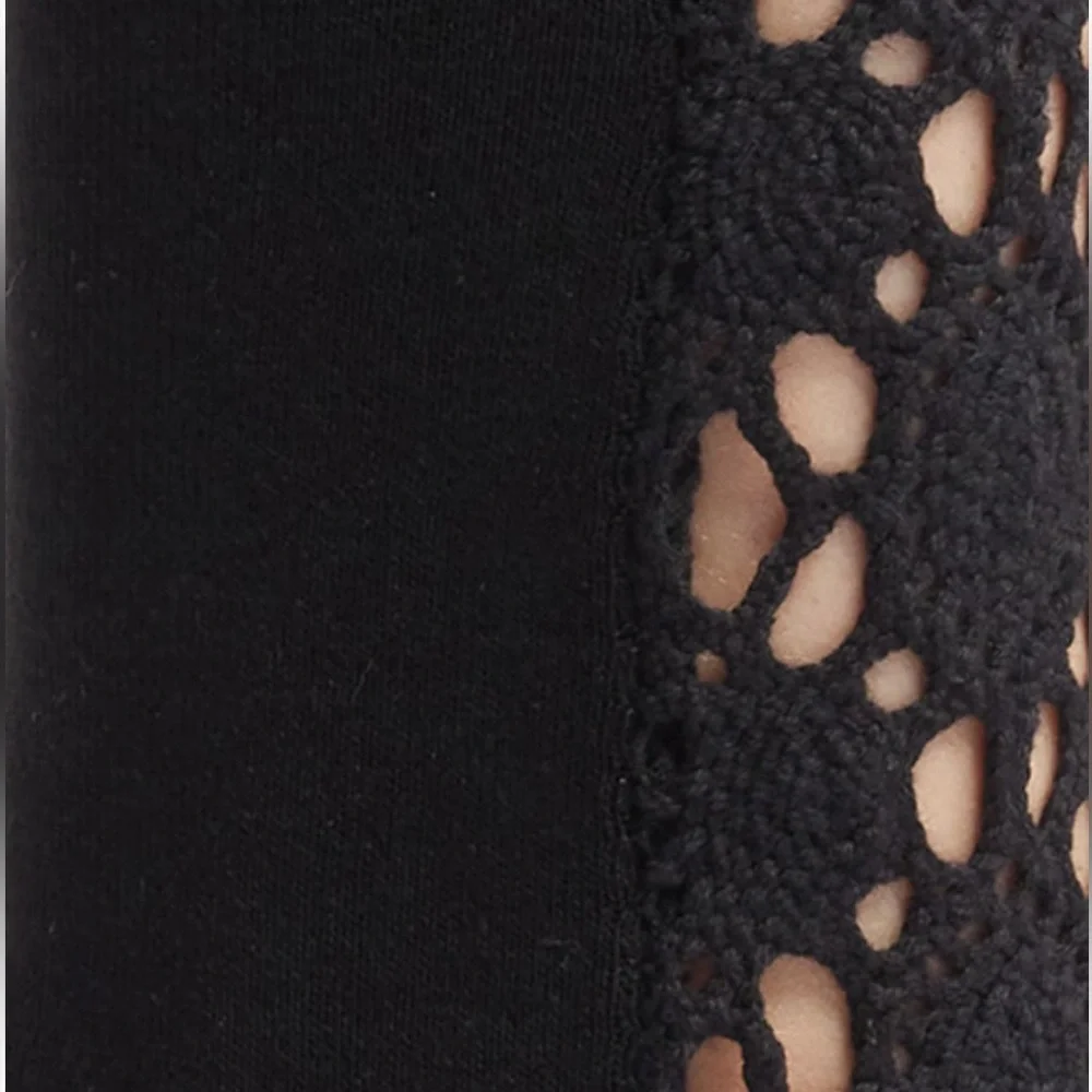 Free People Rubies Crochet Socks in black